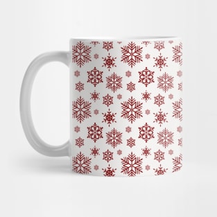 Dark Christmas Candy Apple Red Snowflakes on White Mug